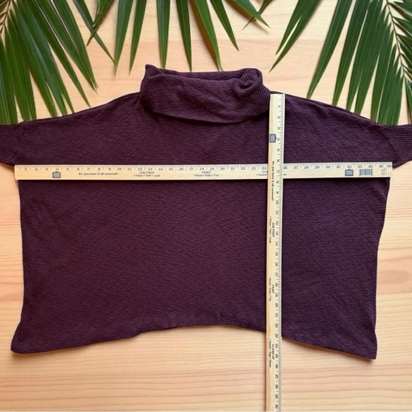 FP Beach | Free People Plum Split Back Cowl Neck Poncho Sweater - Size Large - Picture 11 of 15